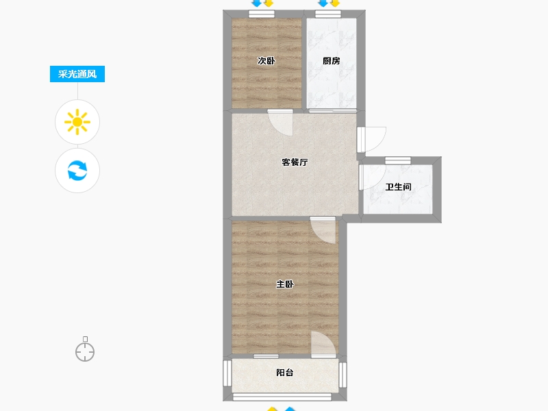 江苏省-苏州市-龙西新村-45.10-户型库-采光通风