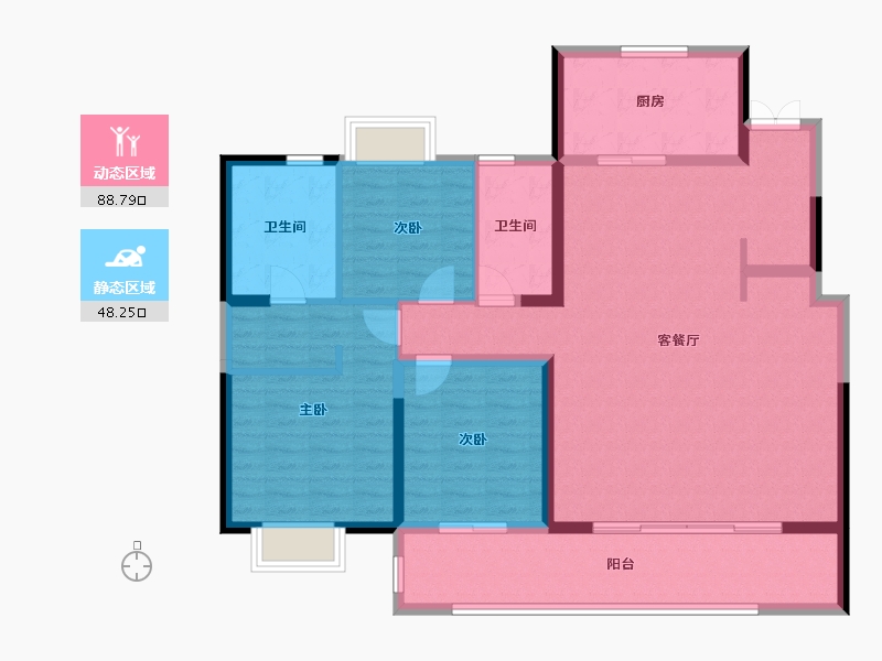 江苏省-常州市-新城樾隽中央-124.05-户型库-动静分区