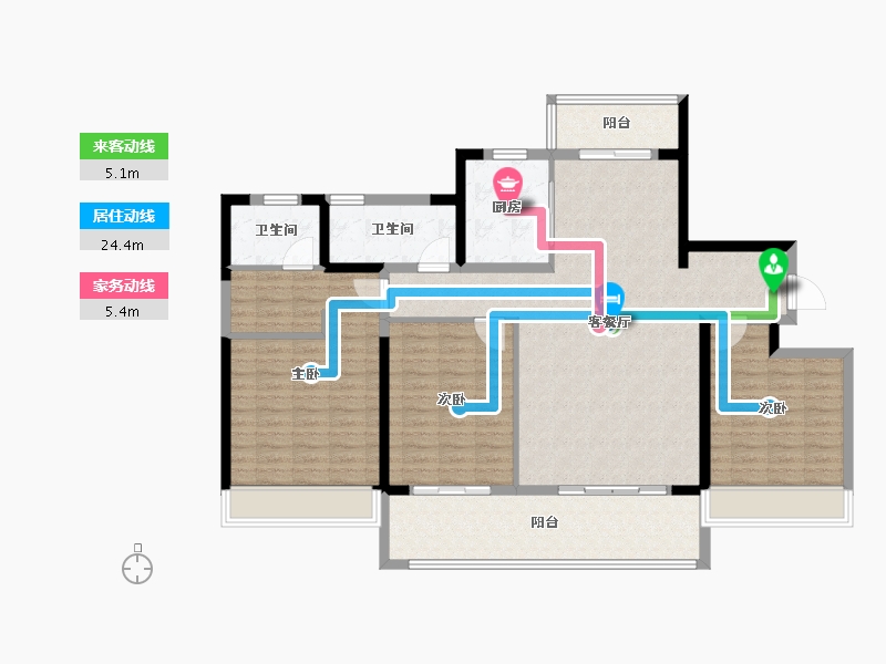 河南省-安阳市-安创 海棠湖畔-130.00-户型库-动静线