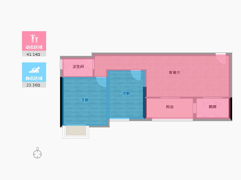 四川省-泸州市-福地御景城三期-57.32-户型库-动静分区