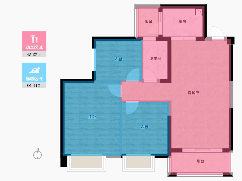 海南省-海口市-金城新天地-74.16-户型库-动静分区