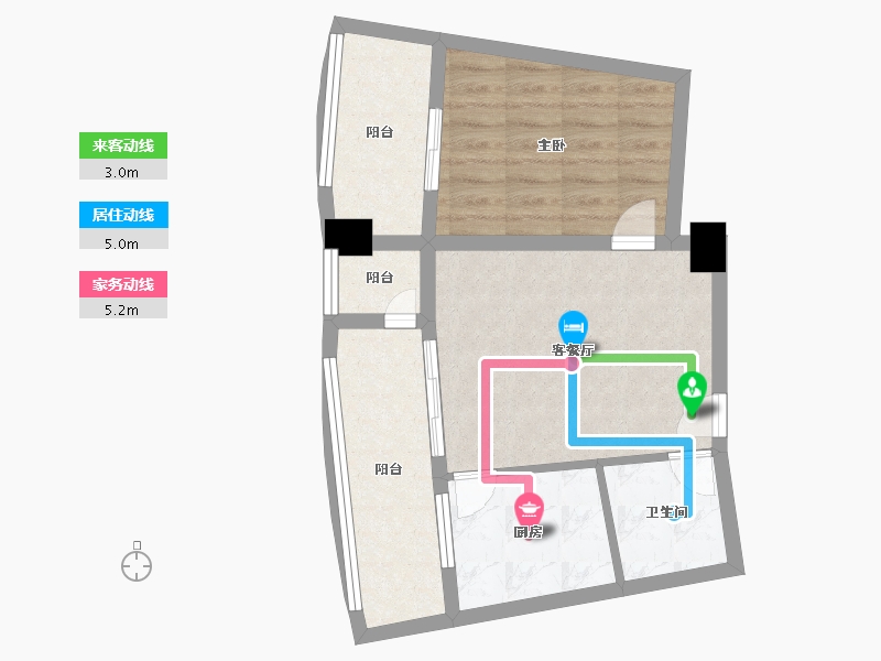 河南省-驻马店市-美庐园-55.00-户型库-动静线