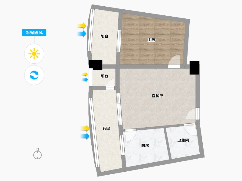 河南省-驻马店市-美庐园-55.00-户型库-采光通风