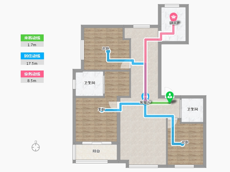 河北省-唐山市-南湖橡树湾-91.82-户型库-动静线