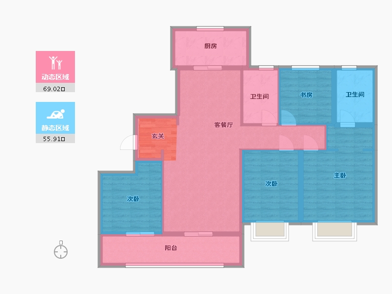 浙江省-宁波市-金地华著-112.01-户型库-动静分区