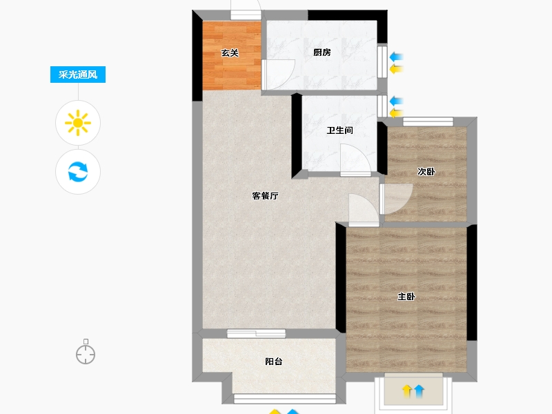 浙江省-宁波市-碧桂园中南海上传奇-53.95-户型库-采光通风