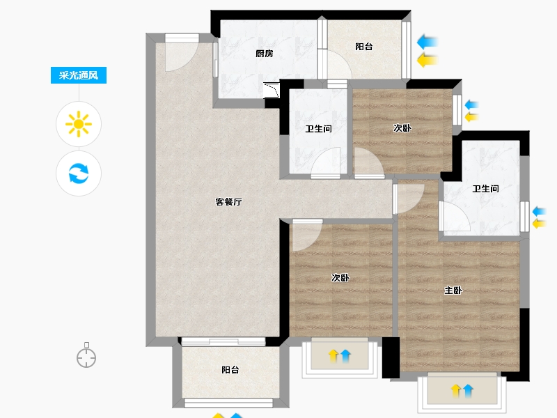 四川省-眉山市-江天樾-72.77-户型库-采光通风