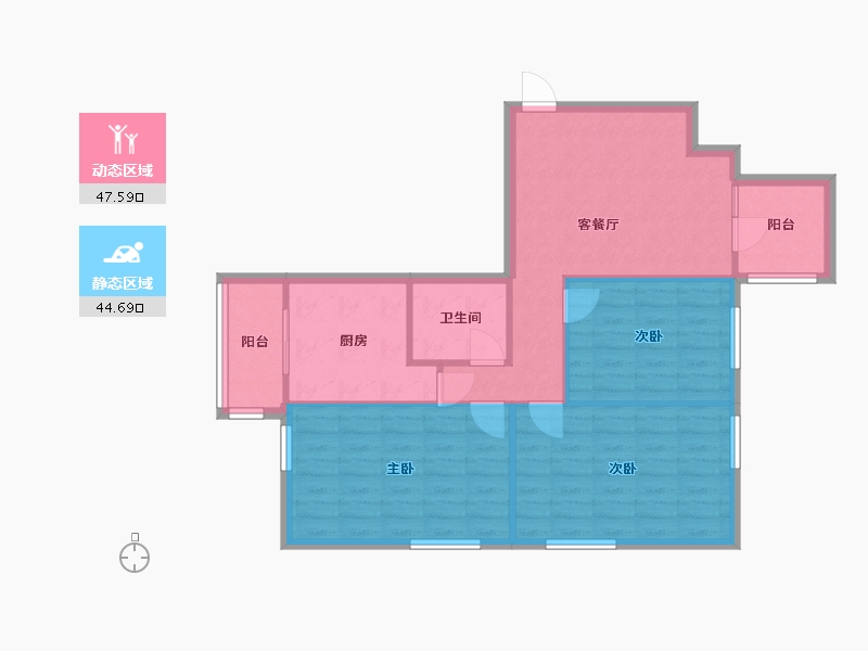 北京-北京市-西直门小区-83.73-户型库-动静分区