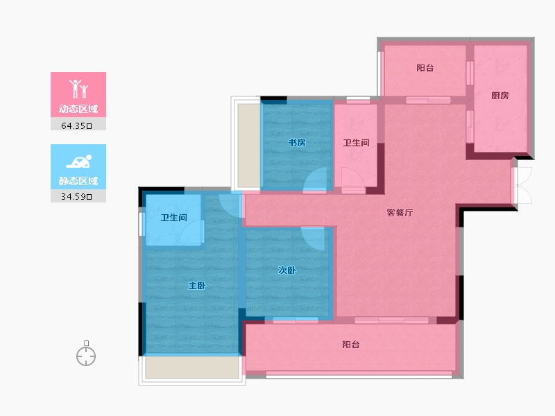 四川省-宜宾市-海成 高铁生态城-87.67-户型库-动静分区