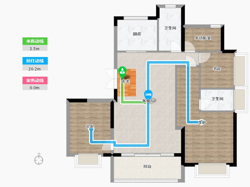 浙江省-宁波市-金地华章-106.64-户型库-动静线