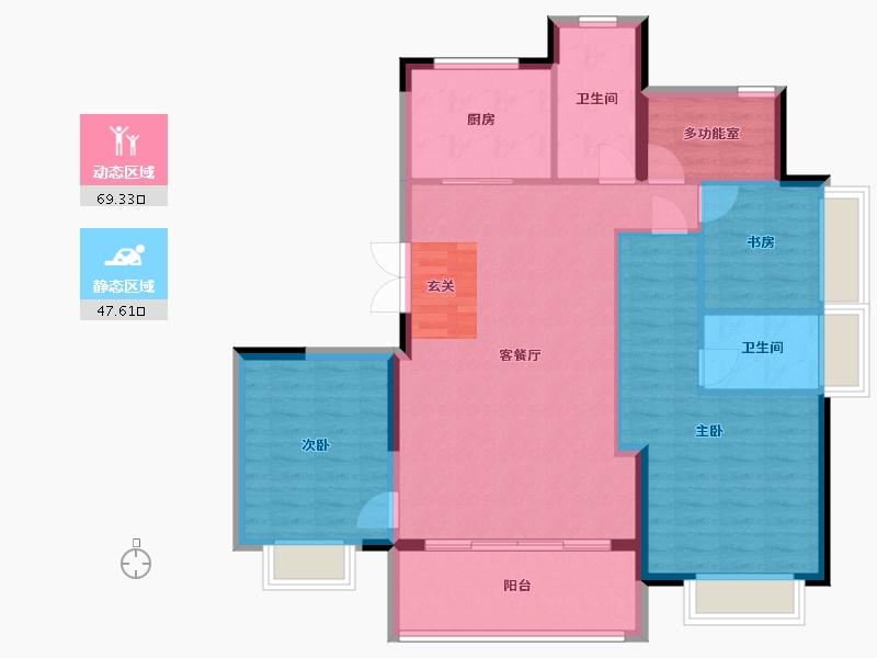 浙江省-宁波市-金地华章-106.64-户型库-动静分区