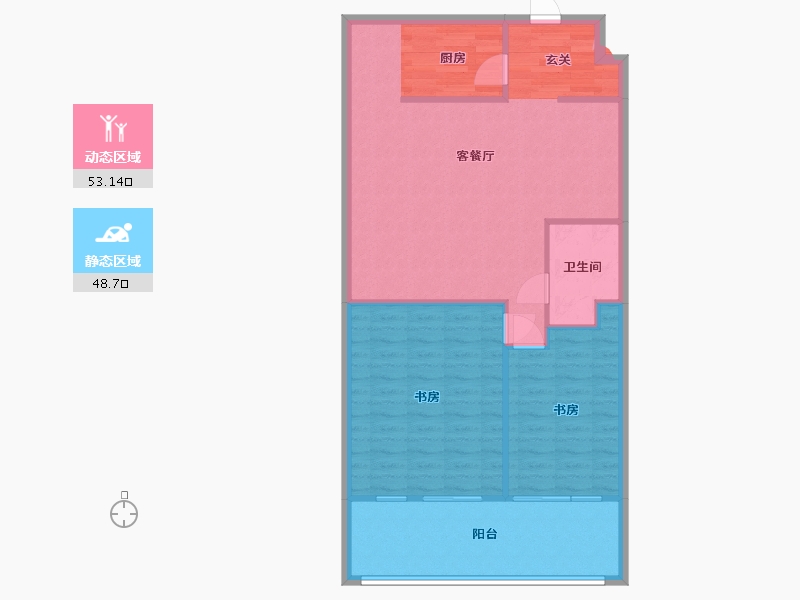 浙江省-宁波市-江湾SOHO-93.94-户型库-动静分区