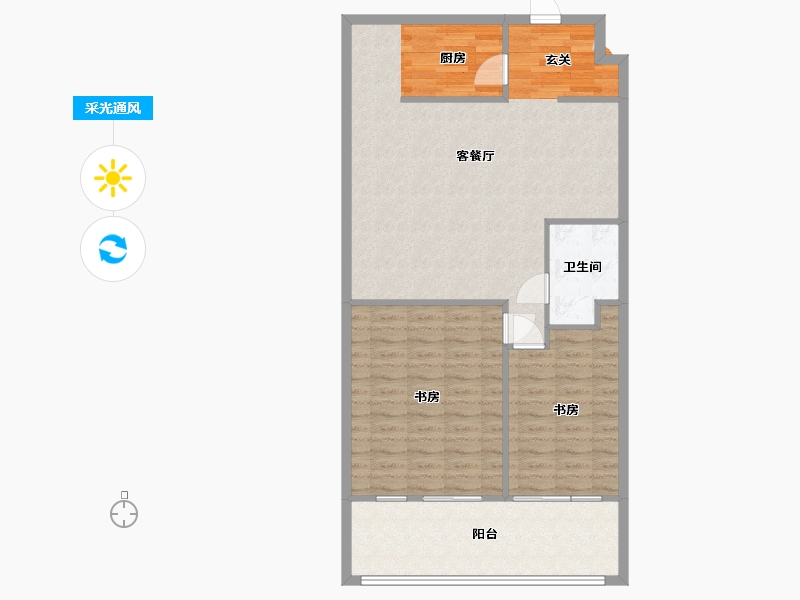 浙江省-宁波市-江湾SOHO-93.94-户型库-采光通风