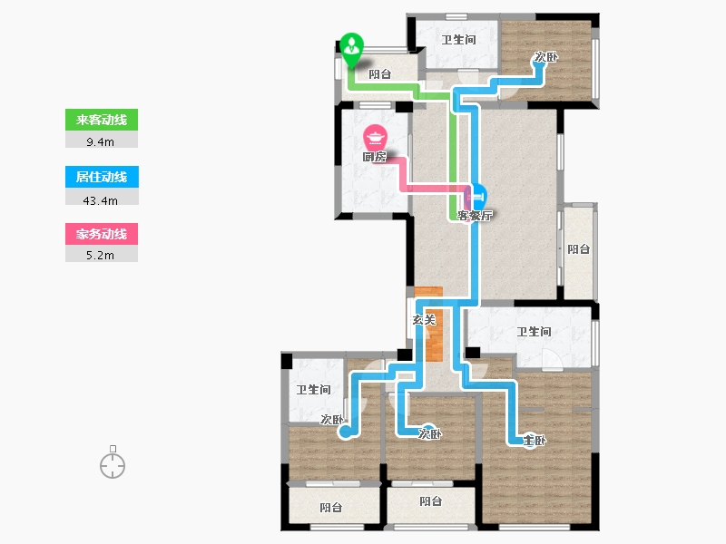 浙江省-宁波市-星悦中心-140.00-户型库-动静线