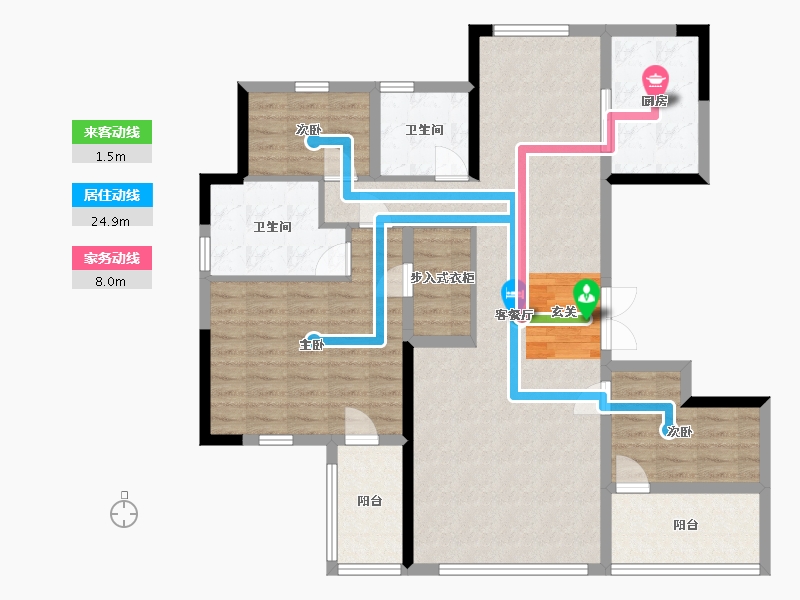 浙江省-宁波市-美的・美颐园-110.01-户型库-动静线