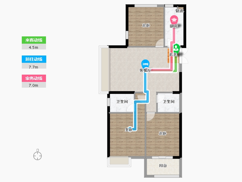 山东省-菏泽市-中央檀府-100.32-户型库-动静线