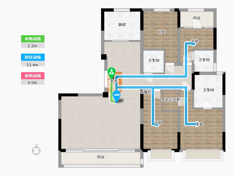 浙江省-宁波市-龙湖・天曜-138.72-户型库-动静线