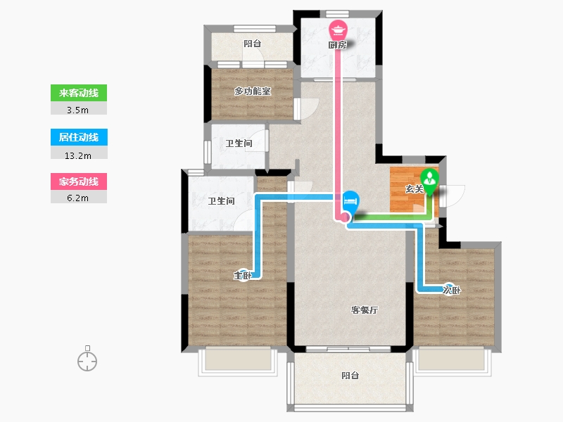 浙江省-宁波市-龙湖・天曜-94.89-户型库-动静线