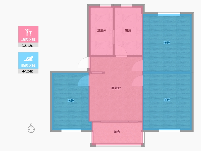 上海-上海市-恒大华城东林苑-71.48-户型库-动静分区