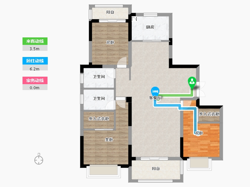 江苏省-扬州市-凤凰水岸花苑-105.58-户型库-动静线