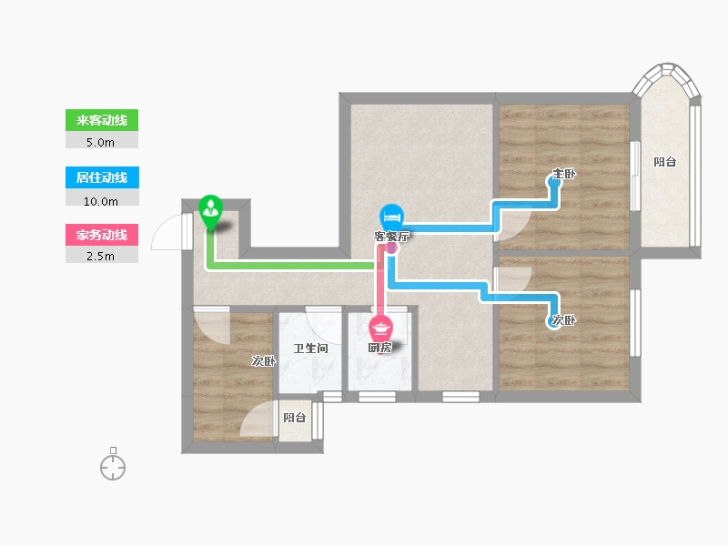 广东省-深圳市-龙珠花园-53.31-户型库-动静线