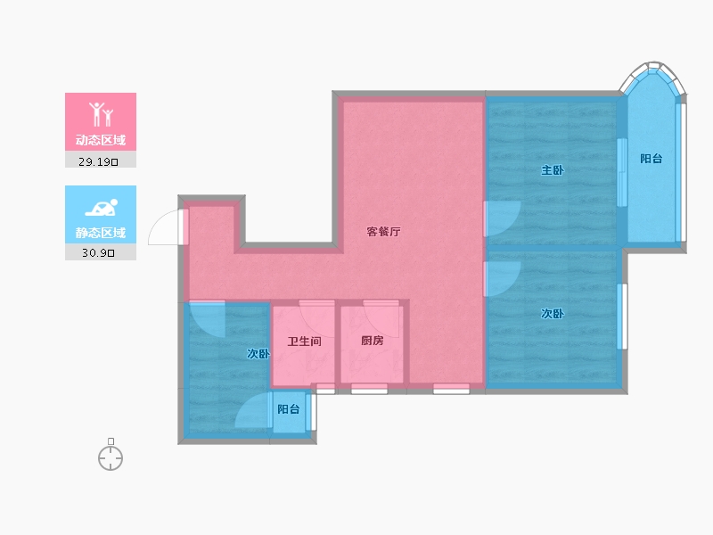 广东省-深圳市-龙珠花园-53.31-户型库-动静分区