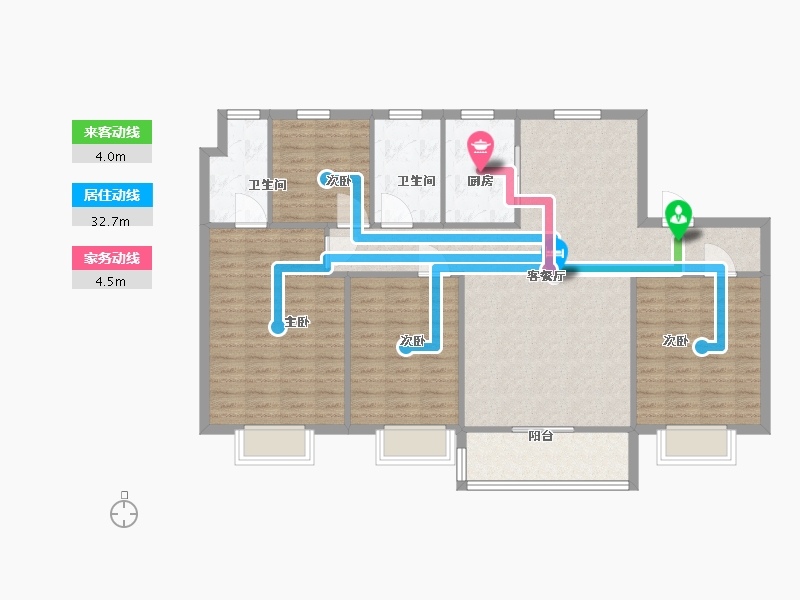 山西省-晋中市-碧桂园凤麟府-118.00-户型库-动静线