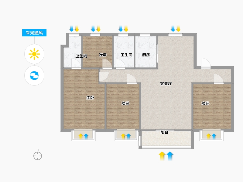 山西省-晋中市-碧桂园凤麟府-118.00-户型库-采光通风