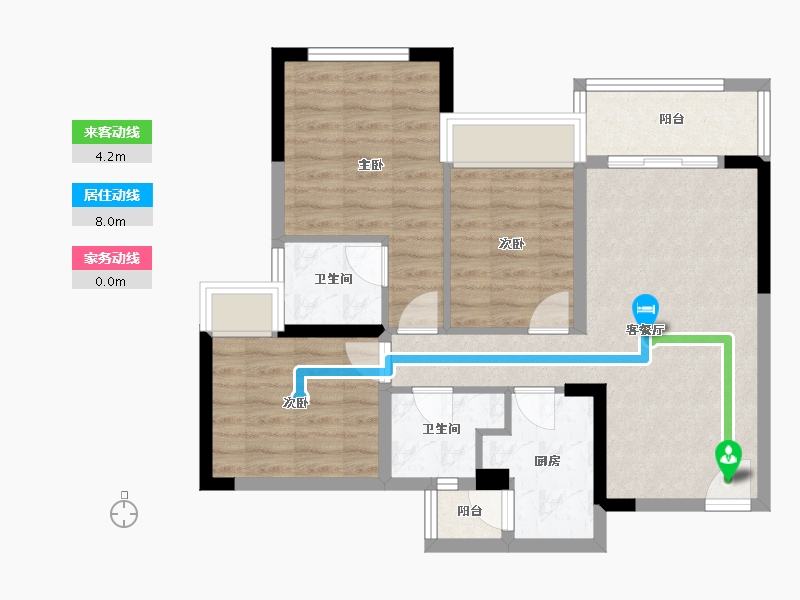 四川省-成都市-炎华置信花千集-71.94-户型库-动静线