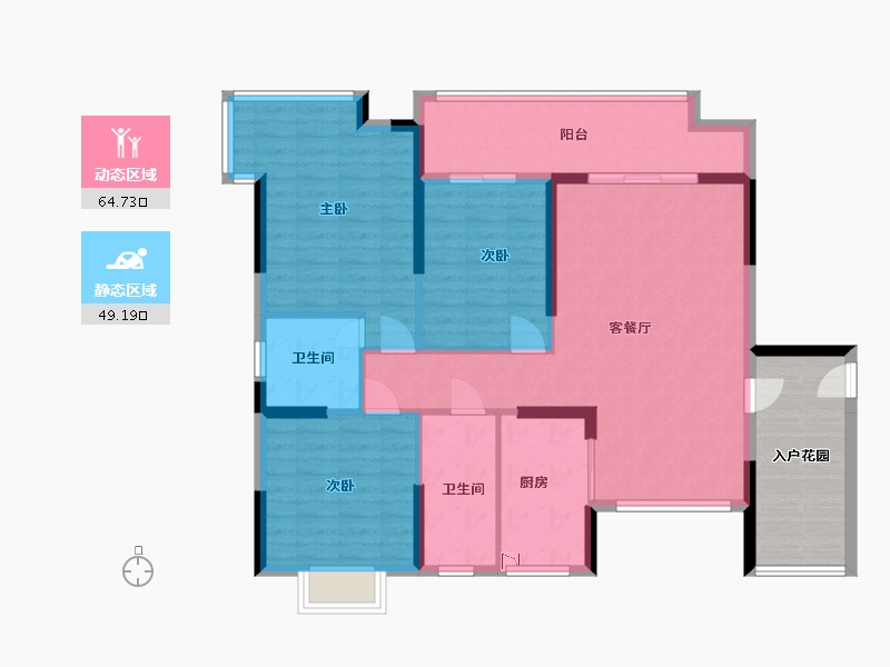 湖北省-黄冈市-滨江华府-112.87-户型库-动静分区