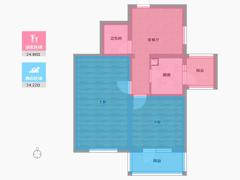 北京-北京市-西罗园四区-50.96-户型库-动静分区