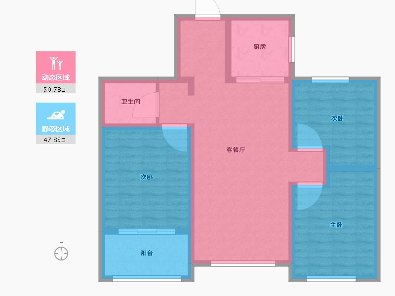 山东省-泰安市-星美城市广场-88.08-户型库-动静分区