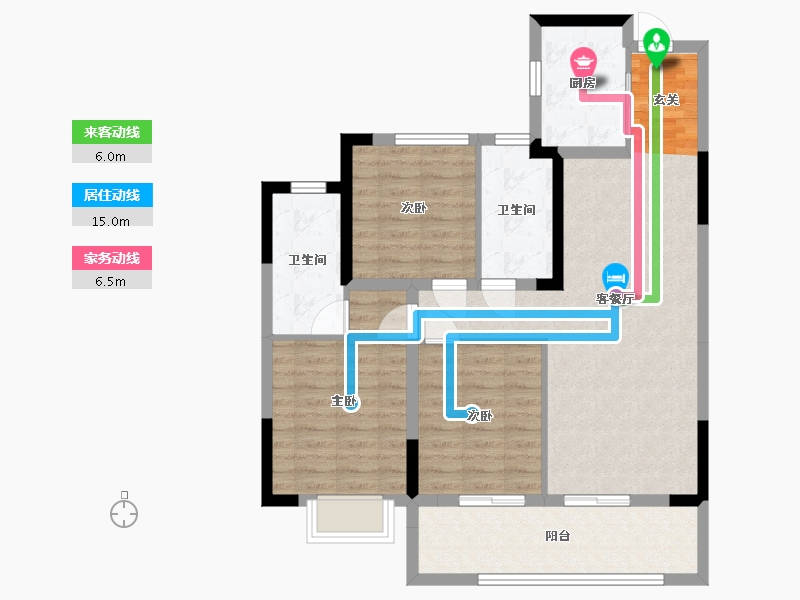 安徽省-合肥市-绿城招商・诚园-89.56-户型库-动静线