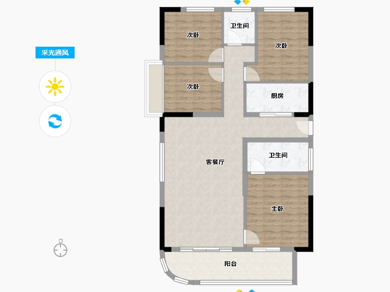 广西壮族自治区-玉林市-中鼎智慧森林城-107.26-户型库-采光通风