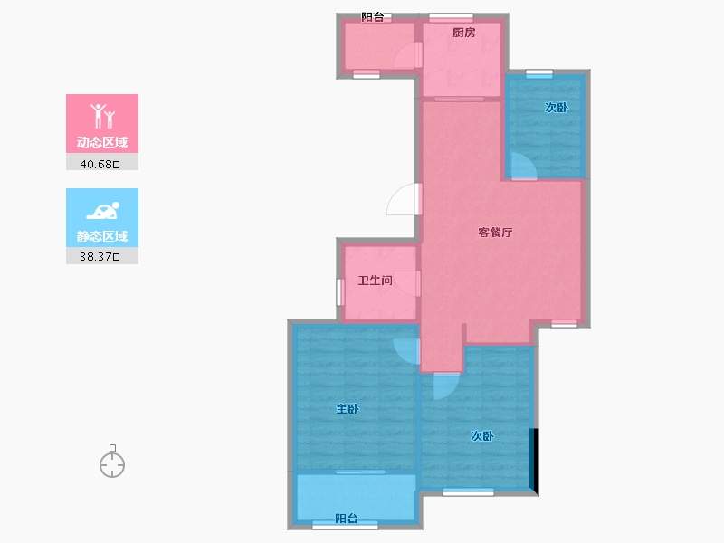 山东省-威海市-瑞碧和府-70.64-户型库-动静分区