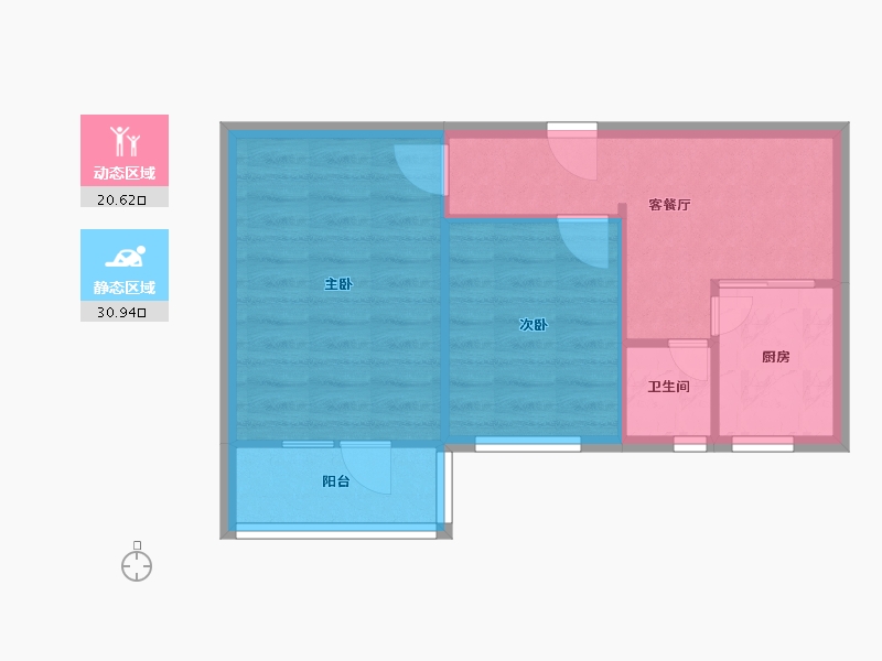 北京-北京市-圆明园西路3号院-46.28-户型库-动静分区