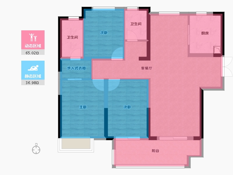 河南省-郑州市-绿地花语城-91.00-户型库-动静分区