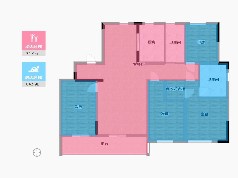 安徽省-合肥市-融创望海潮-124.14-户型库-动静分区