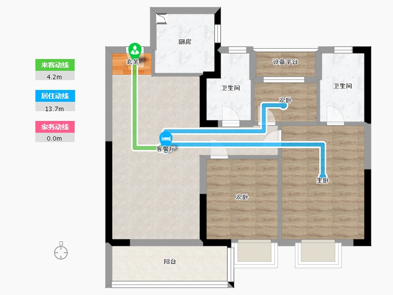 贵州省-黔东南苗族侗族自治州-阳光城檀境-73.34-户型库-动静线