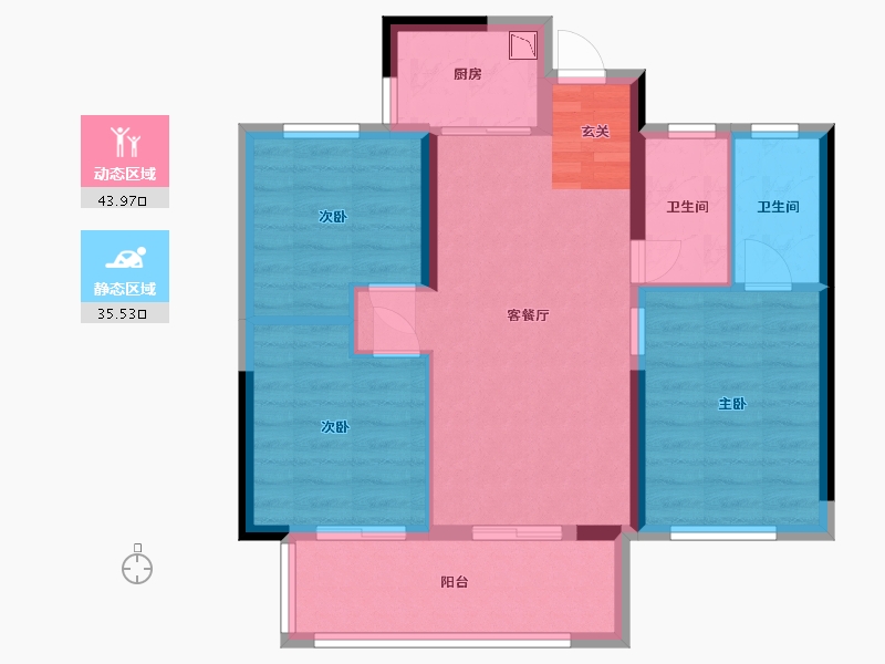 福建省-福州市-世茂云樽-70.78-户型库-动静分区