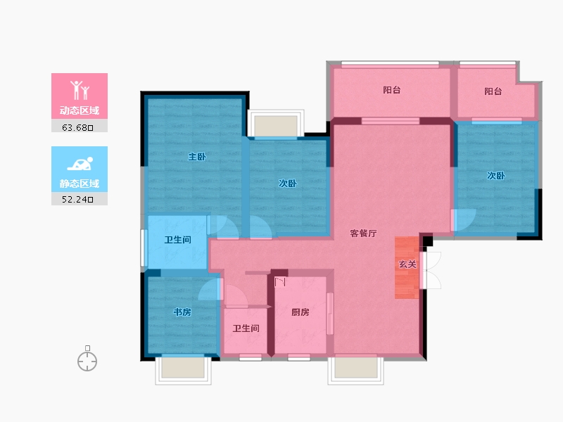 湖北省-襄阳市-山河世家-101.74-户型库-动静分区