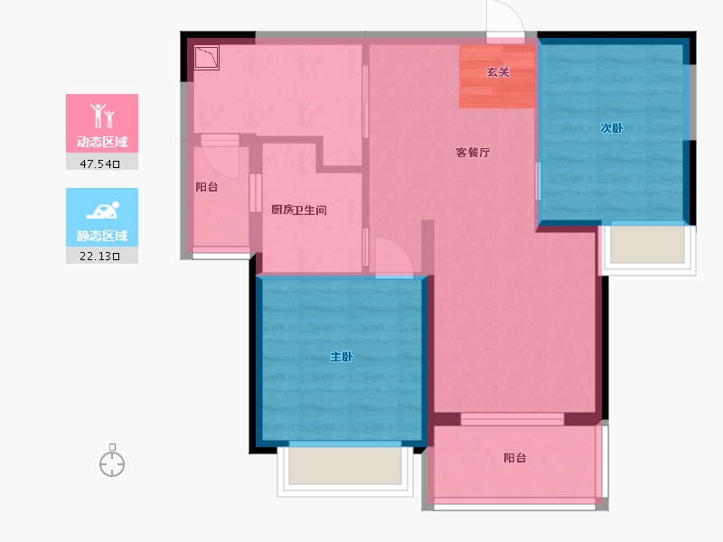 福建省-福州市-福州恒大悦珑湾-61.75-户型库-动静分区