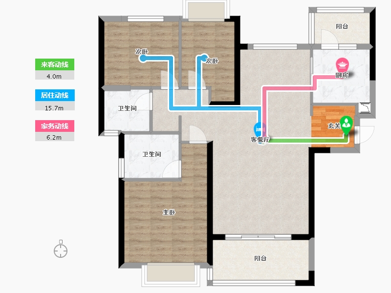 福建省-福州市-龙岩恒大绿洲-103.83-户型库-动静线