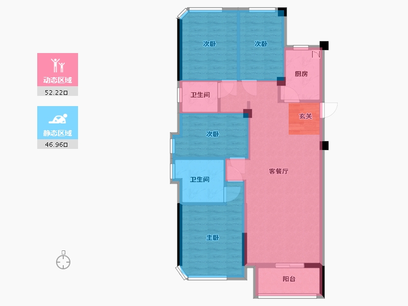 福建省-福州市-武夷澜庭-89.35-户型库-动静分区