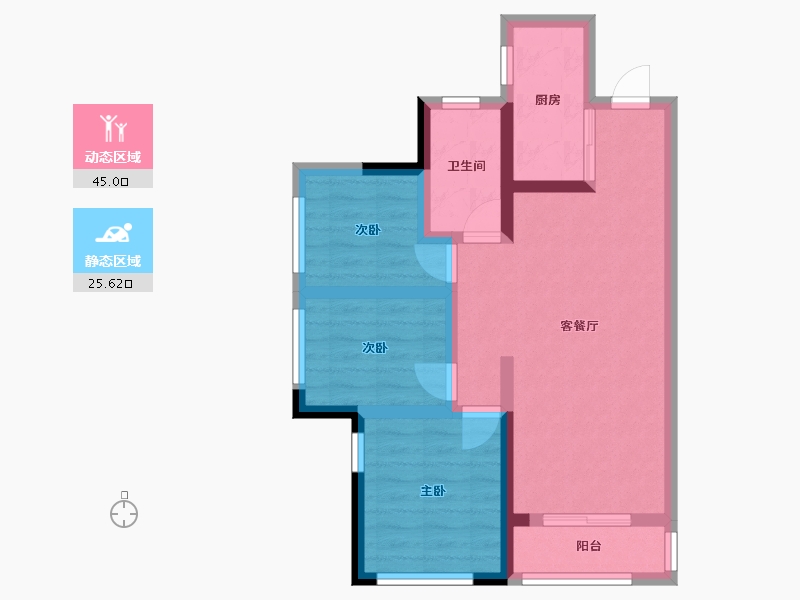 广东省-佛山市-金地意境天成-61.70-户型库-动静分区