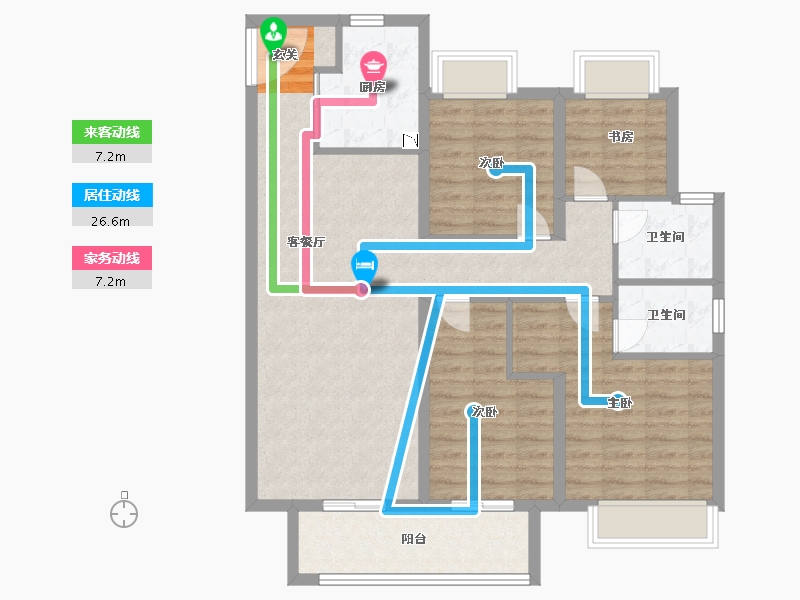 山东省-烟台市-中骏东原・�Z阅-100.18-户型库-动静线