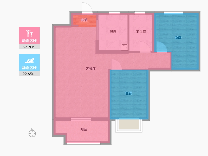 江苏省-南京市-中海左岸澜庭-65.80-户型库-动静分区