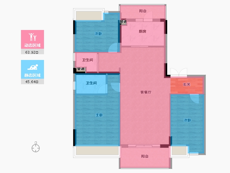 江苏省-南京市-碧桂园・泊云间-100.00-户型库-动静分区