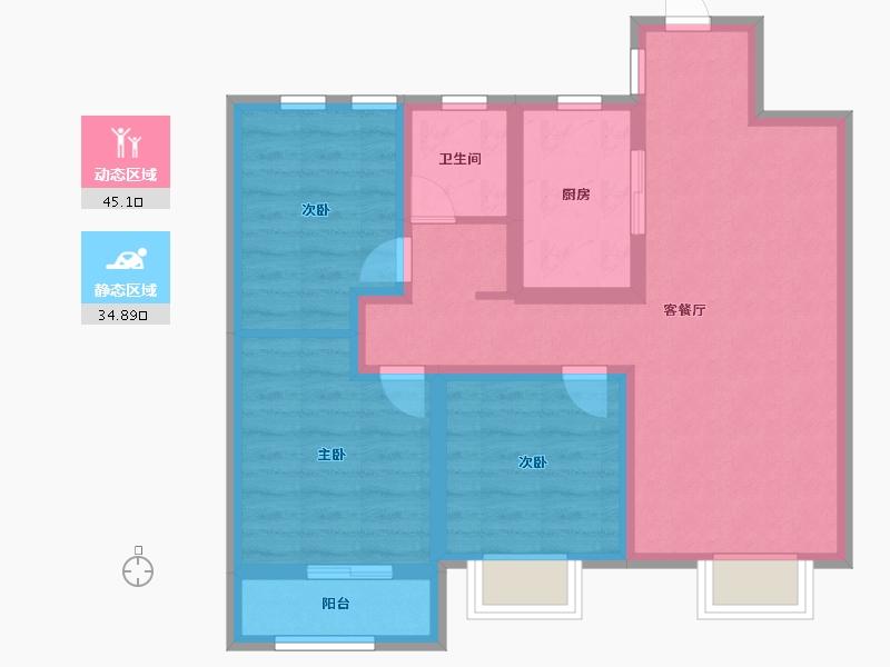 山东省-烟台市-海信天山郡-70.00-户型库-动静分区