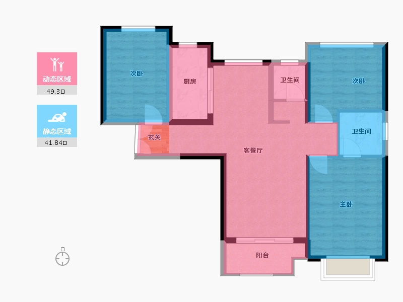 河南省-郑州市-世纪龙城-81.64-户型库-动静分区